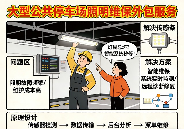 大型公共停车场照明维保外包服务场景展示