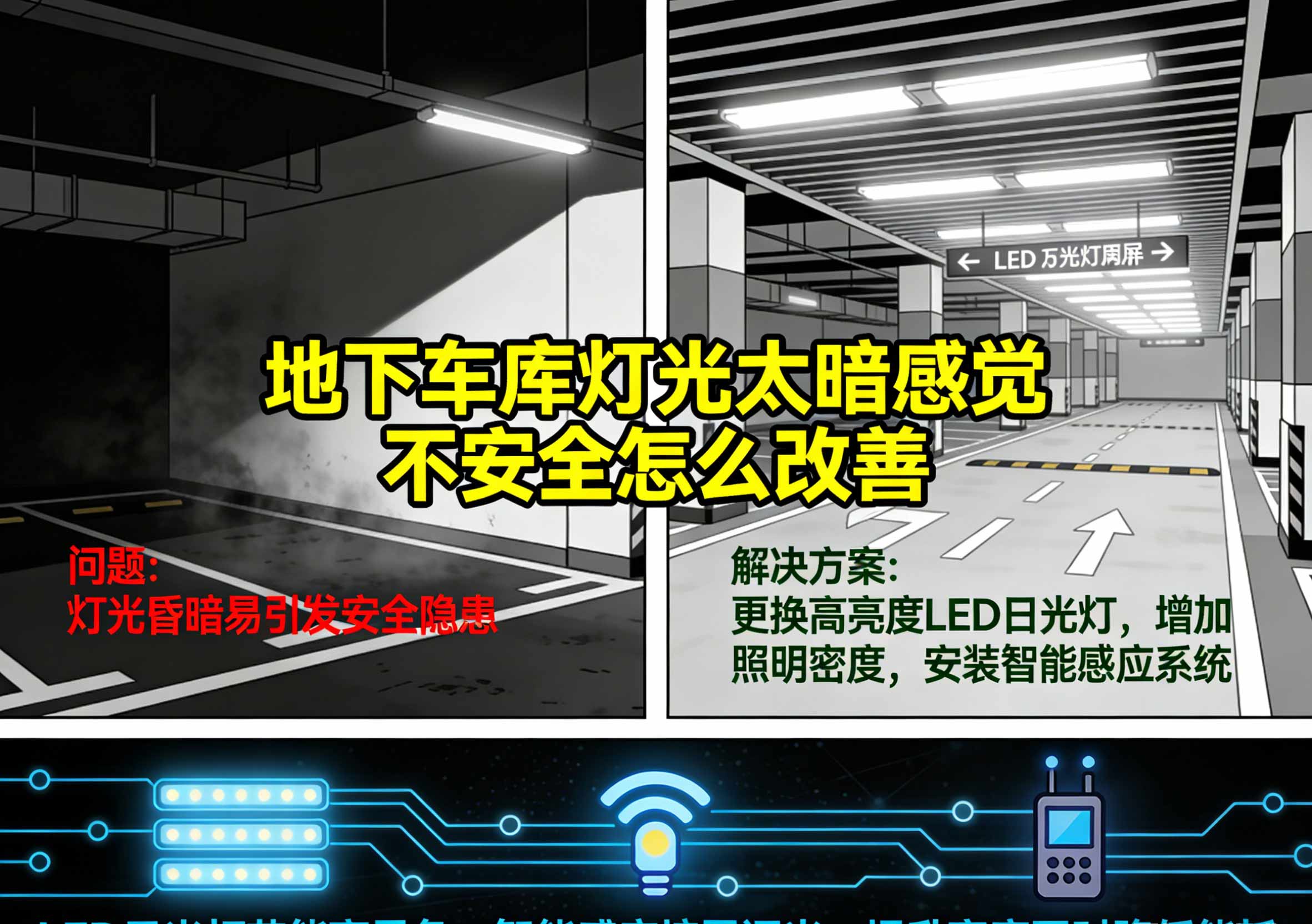 地下车库灯光太暗感觉不安全怎么改善(3)