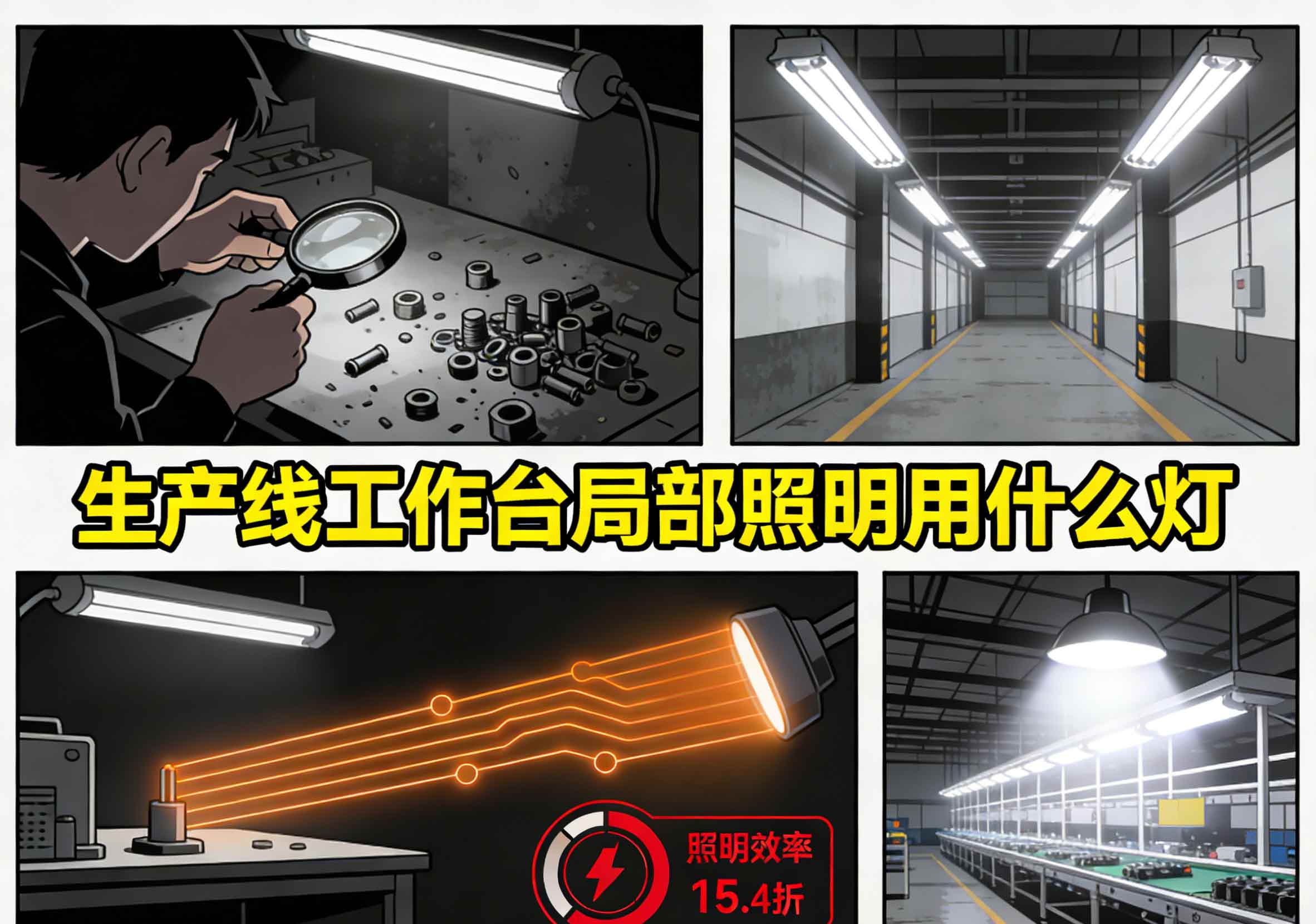 生产线工作台局部照明灯具展示