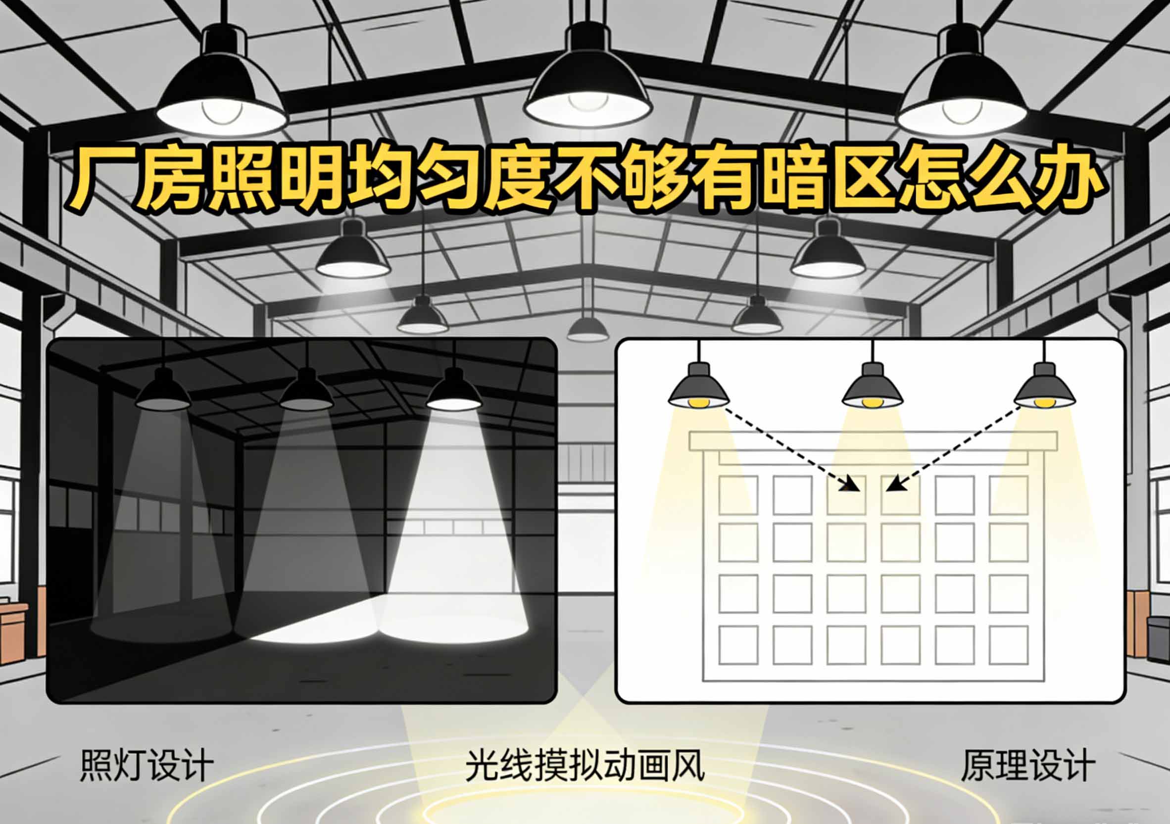 厂房照明均匀度不够有暗区怎么办