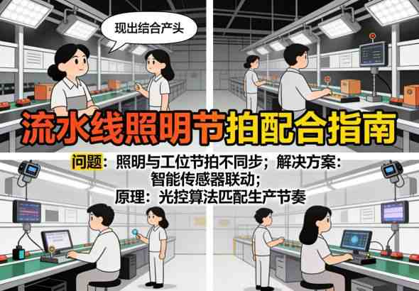 节拍同步照明原理示意图 流水线照明