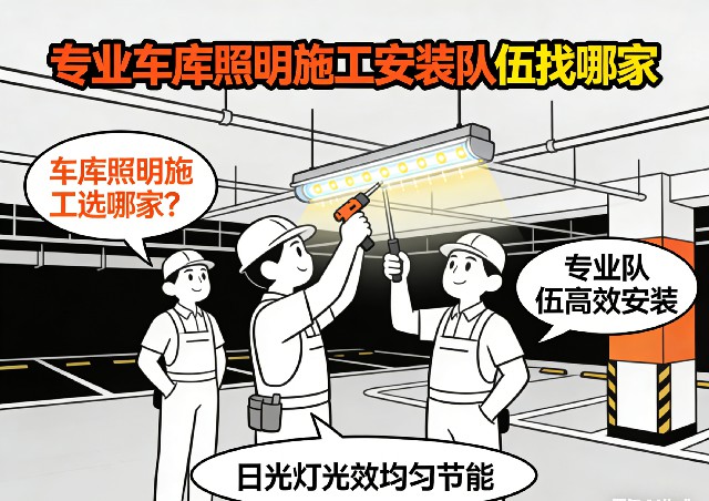 专业车库照明施工安装队伍现场作业图