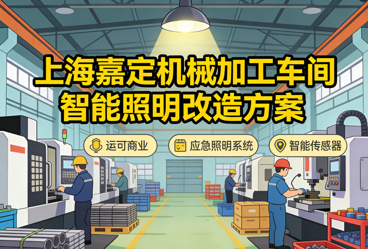 上海嘉定机械加工车间智能照明改造前后对比效果图