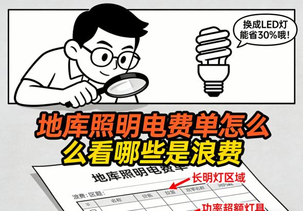 地库照明24小时用电曲线图-显示谷时段浪费