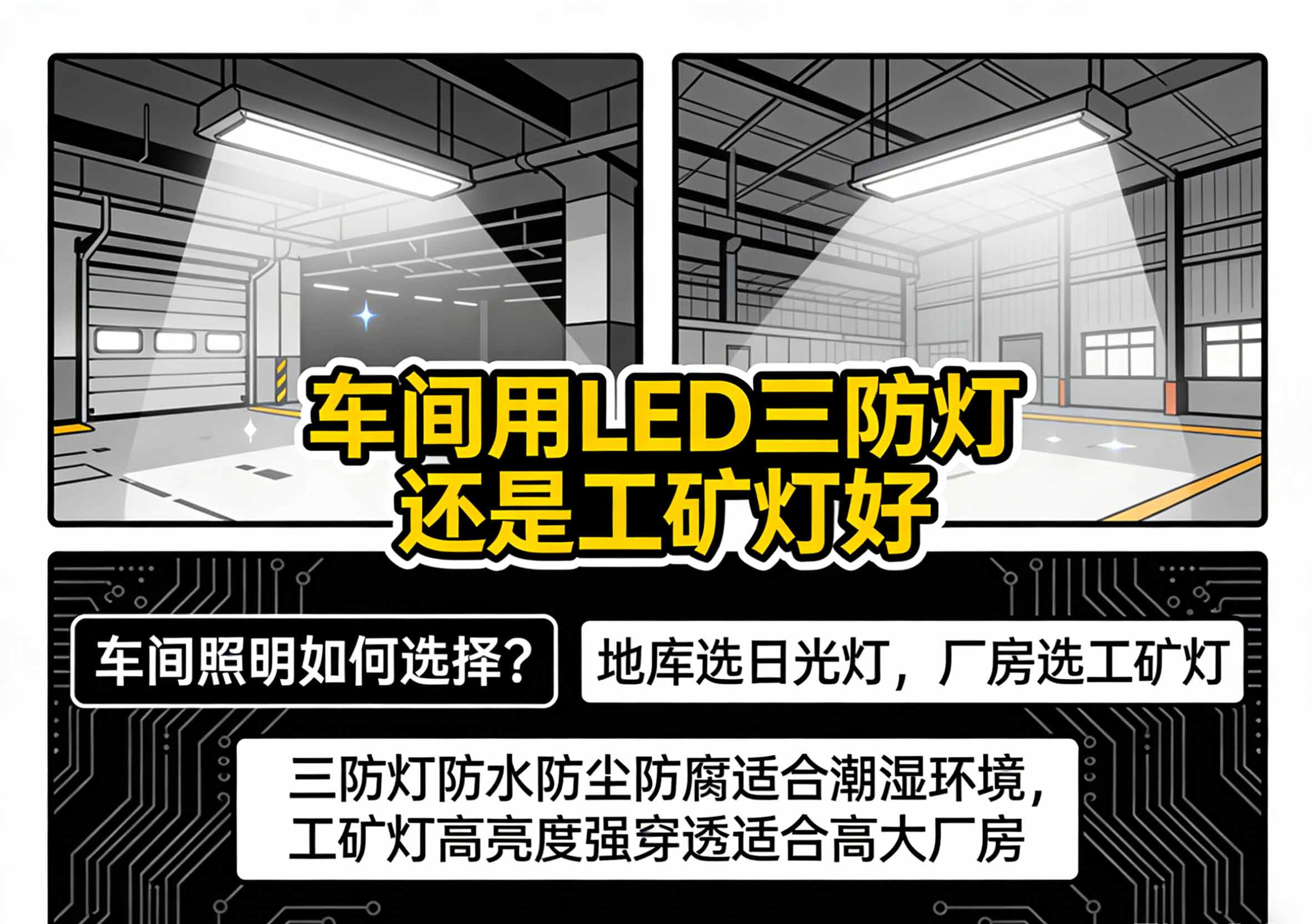 车间用LED三防灯还是工矿灯好(1)