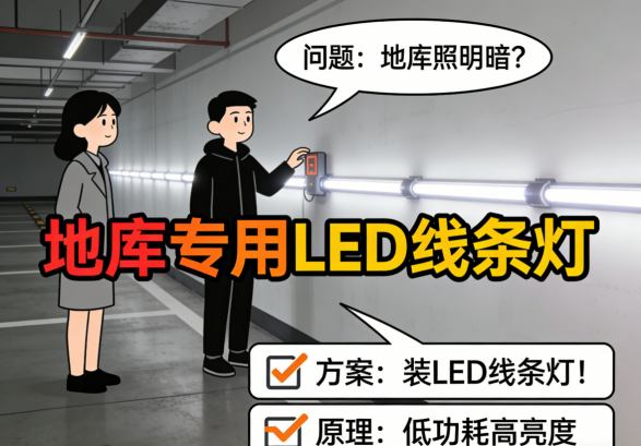 地下车库线性照明系统整体效果