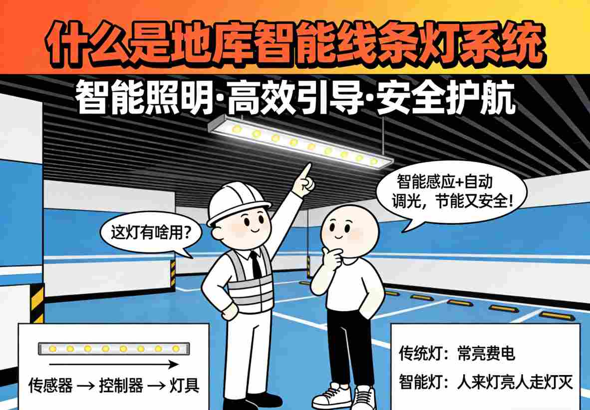 地库智能线条灯系统现代科技感实景