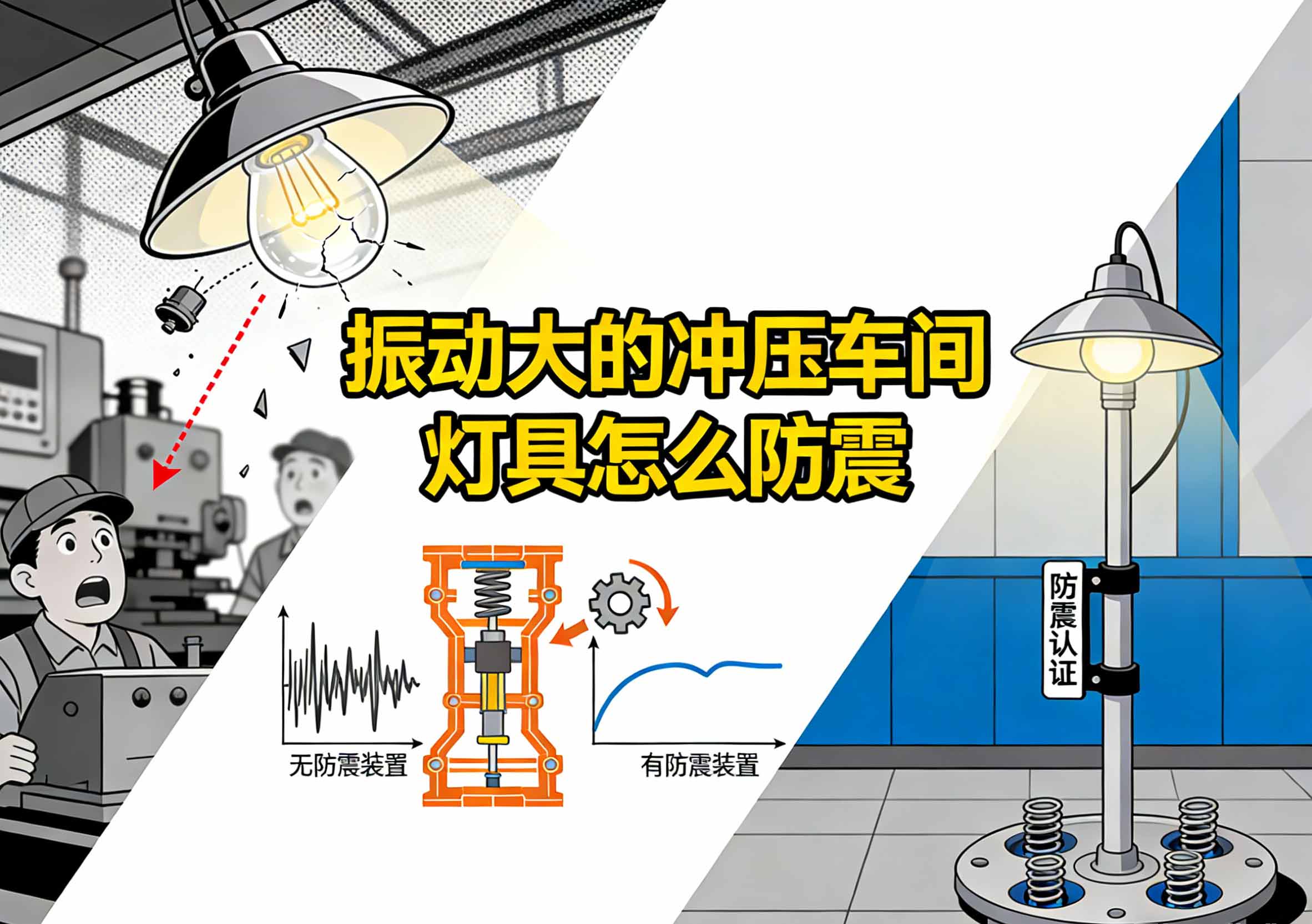冲压车间灯具防震解决方案