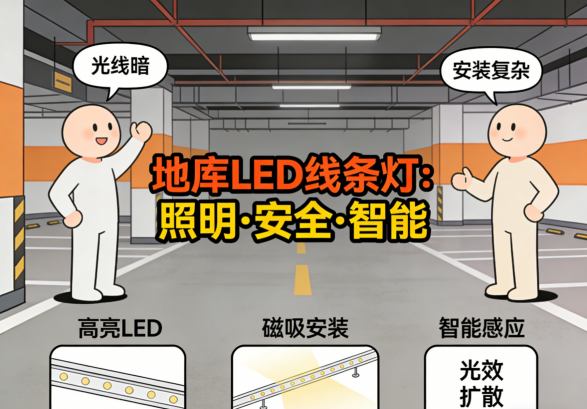 地下车库线性照明系统安装效果图2