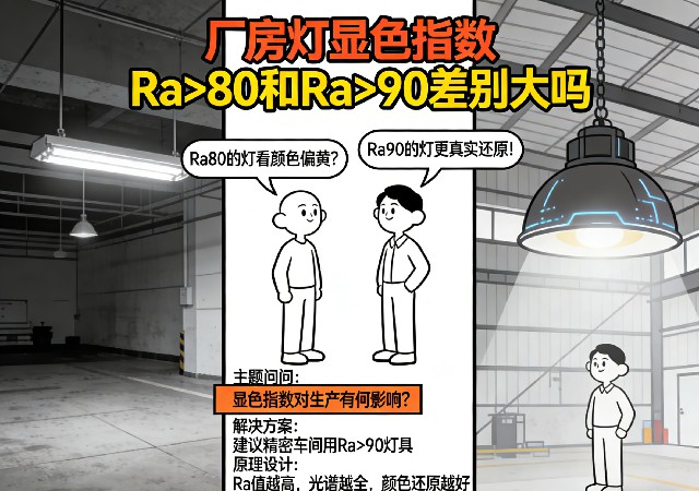Ra80与Ra90显色指数在工业场景下的实际应用对比图