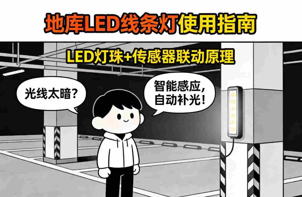 地下车库线性照明系统安装效果图1