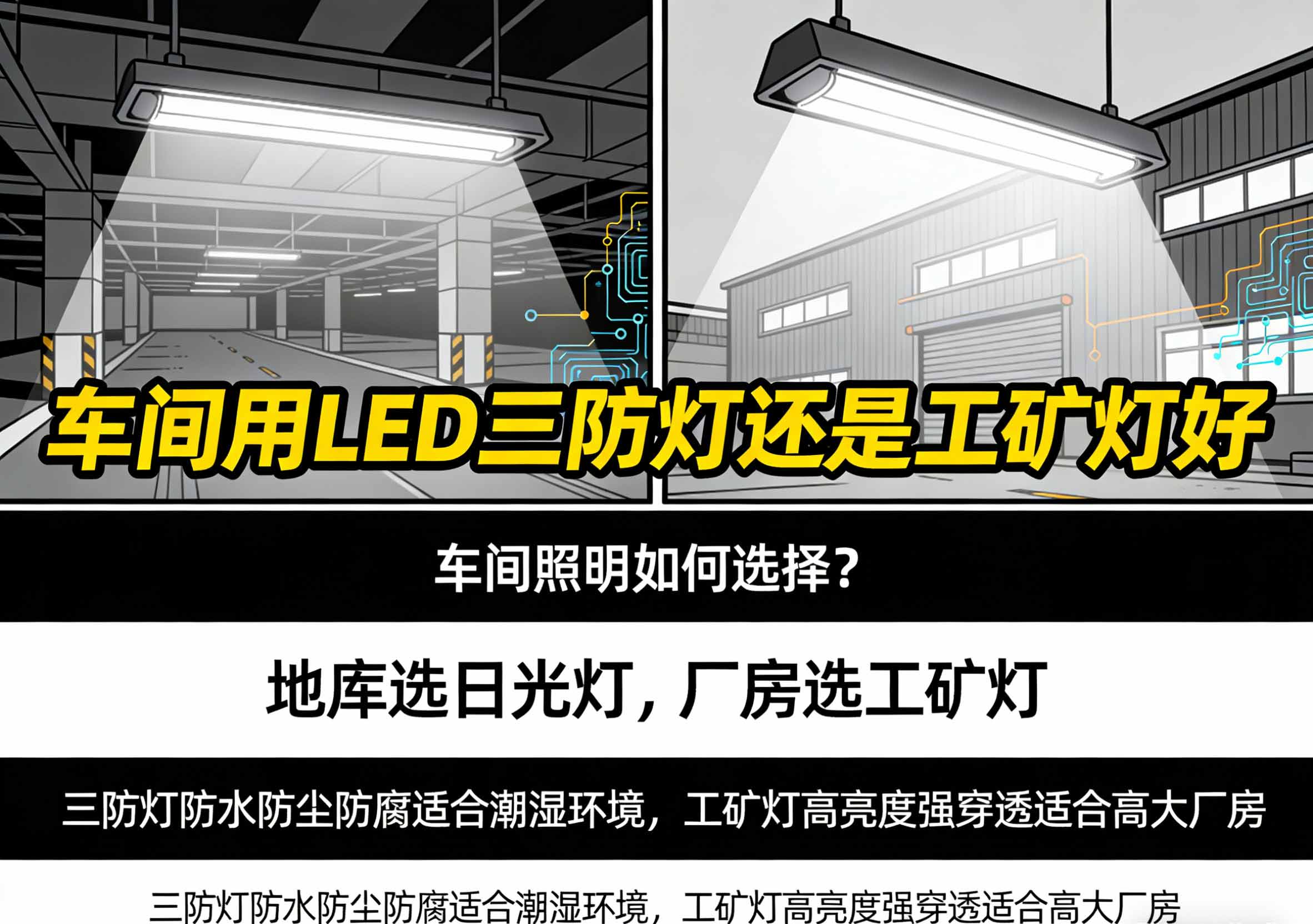 车间用LED三防灯还是工矿灯好