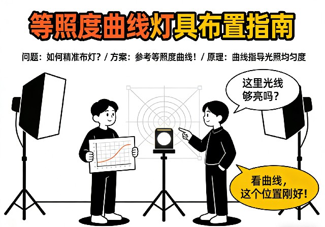 等照度曲线图示例与灯具配光关系解析