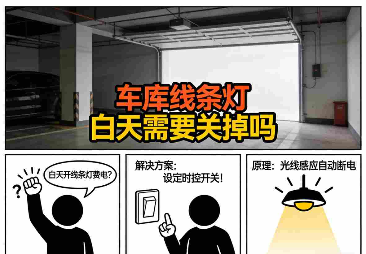 带窗户的地面车库自然采光 白天可能不需要开启线条灯