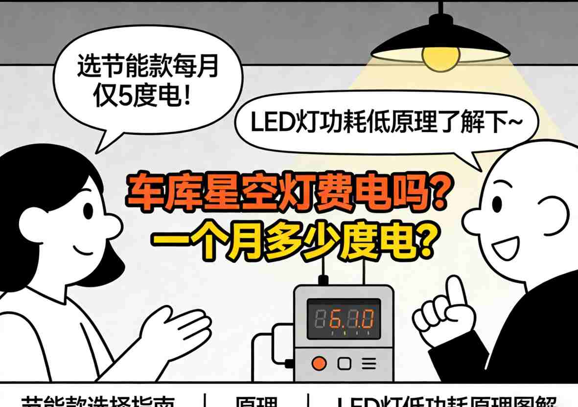 车库星空灯璀璨效果实拍 无数光点如银河般绚丽