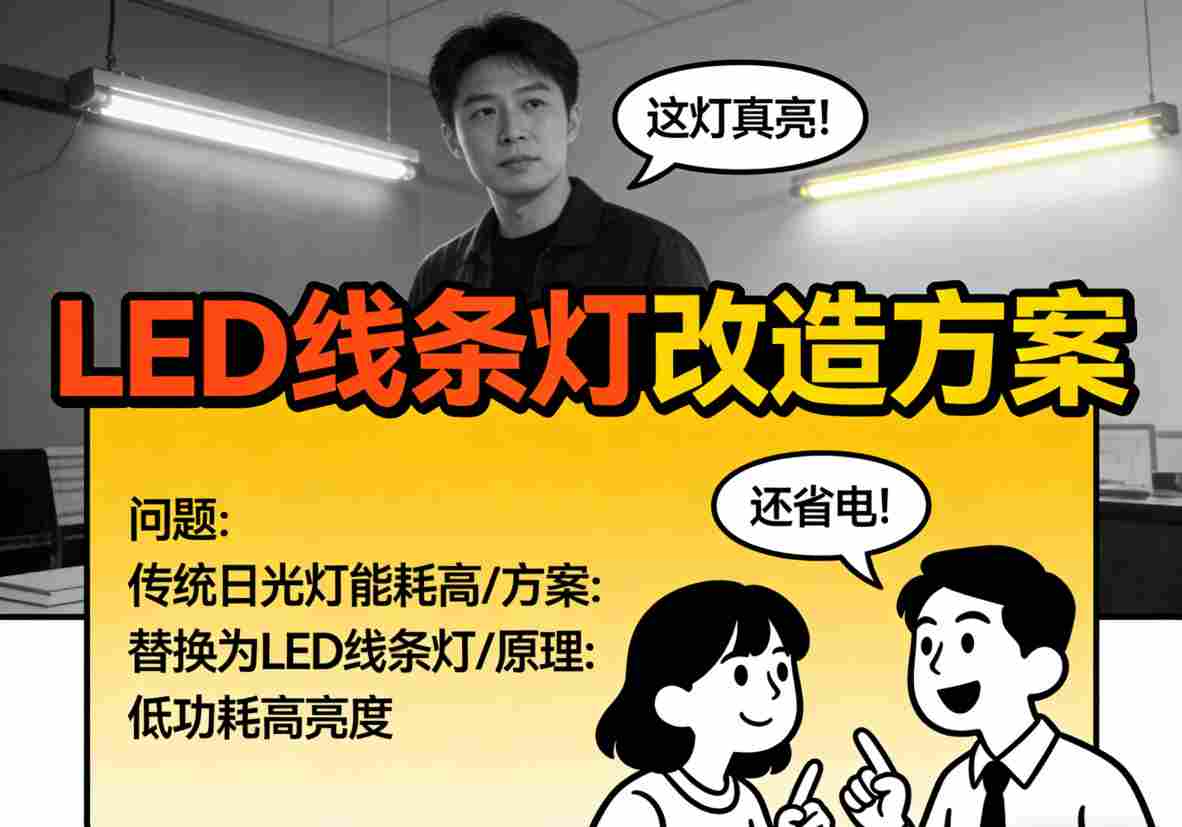 LED线条灯改造后车库实景效果