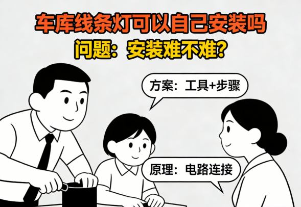 车库线条灯规划设计步骤示意图