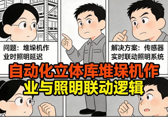 自动化立体库堆垛机与照明联动逻辑示意图二：控制系统交互