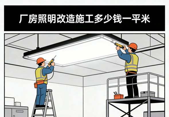 LED工矿灯替换金卤灯现场施工图