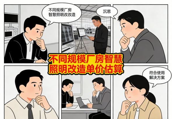 不同规模厂房智慧照明改造费用构成分解图