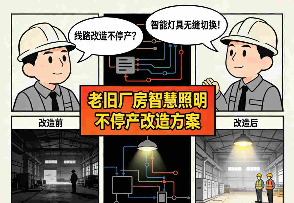 老旧厂房照明现状-高能耗灯具与昏暗环境