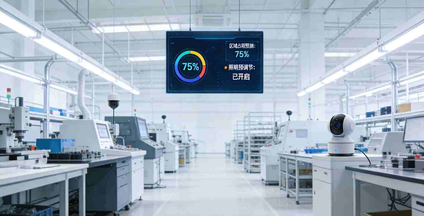AI算法预调节照明对比图-车间现场