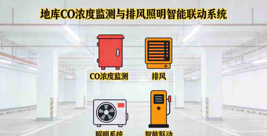 智能联动控制器与传感器网络示意图-地库排风照明2026