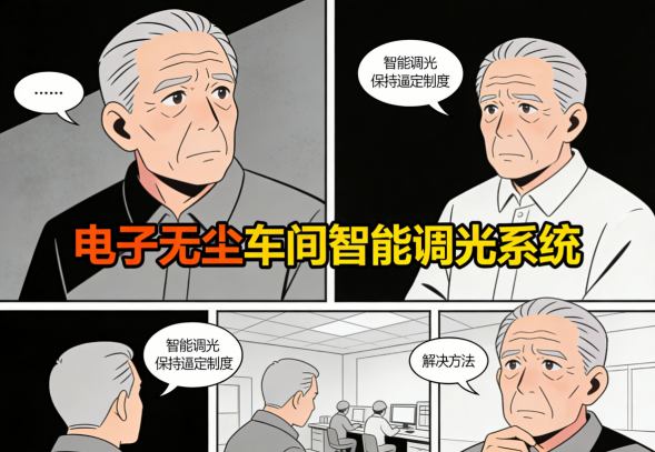 电子无尘车间照明改造前后对比，亮度均匀稳定