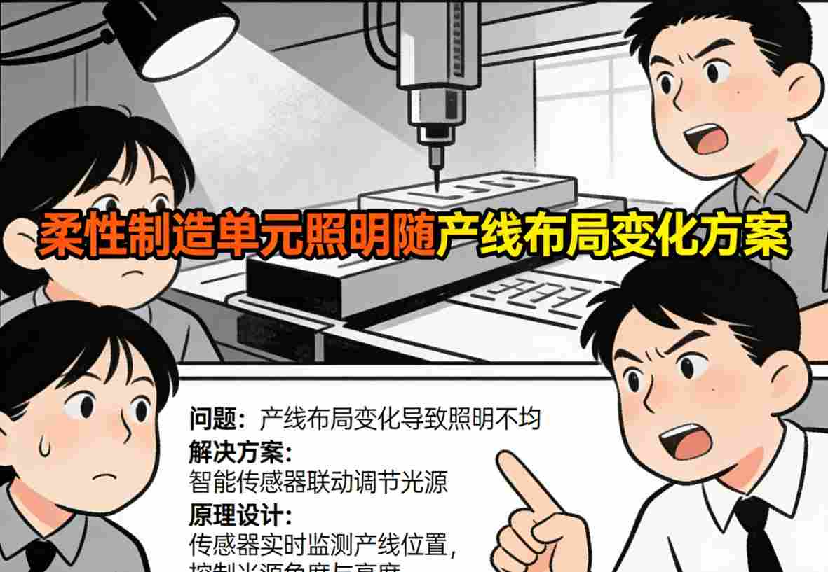 同一柔性单元产线重组为岛式后的智能照明效果