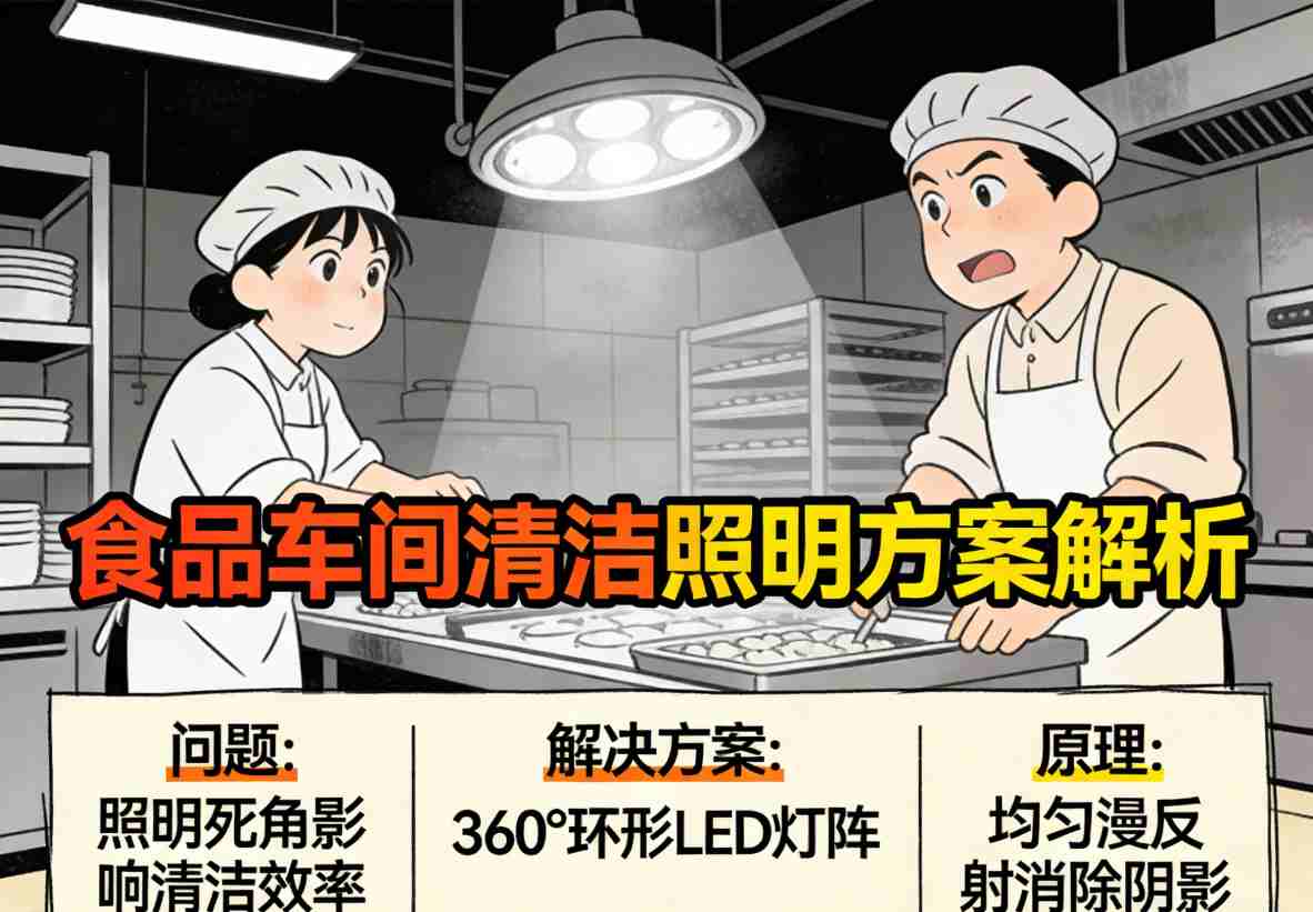 食品车间改造后清洁模式实景 光线明亮均匀无死角