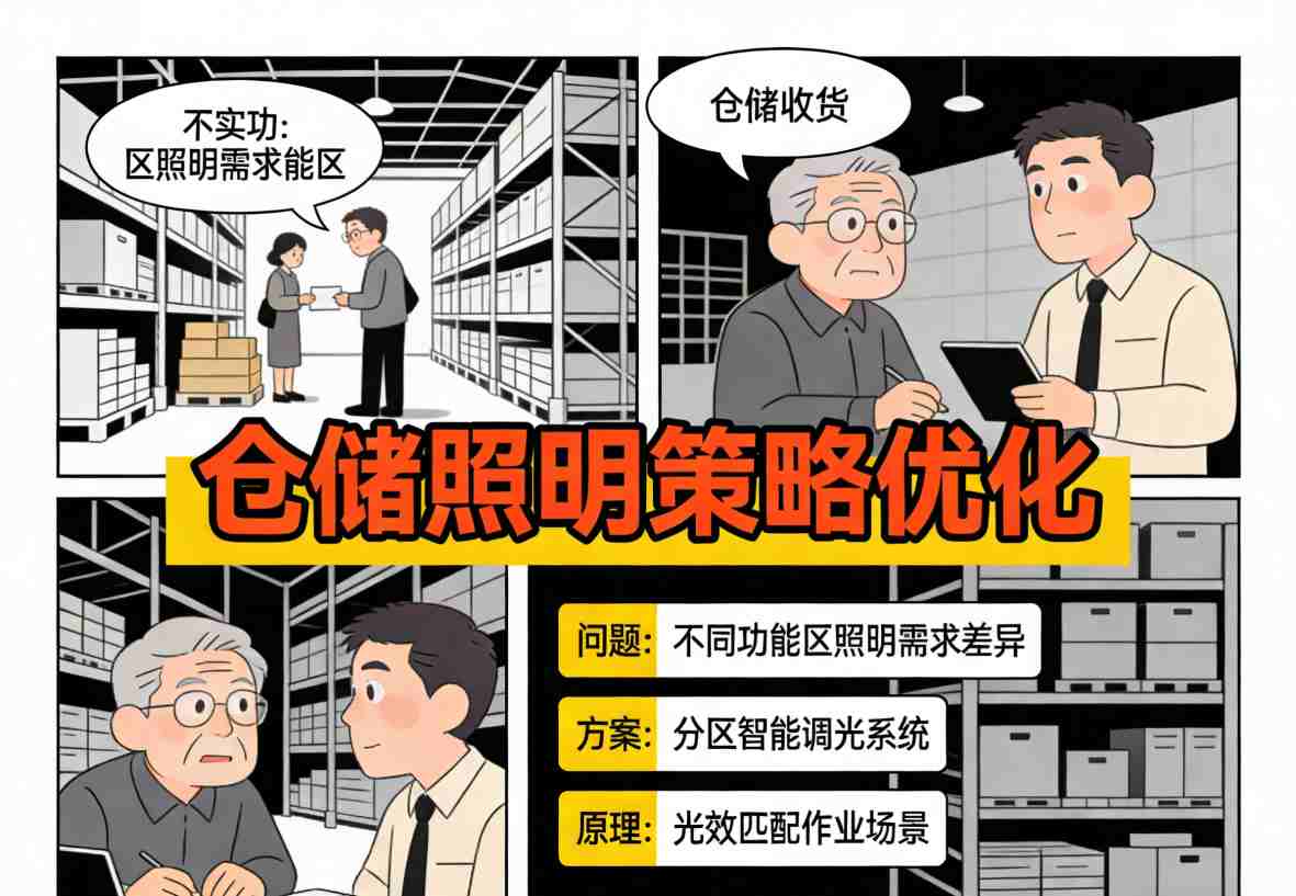 三种功能区照明策略对比分析图