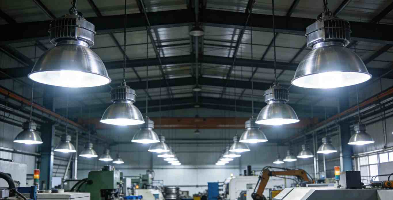 智能工矿灯在高位仓储区照明应用 光线均匀无暗角