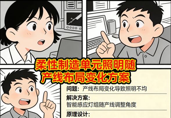 柔性制造单元产线布局变化前照明状态对比