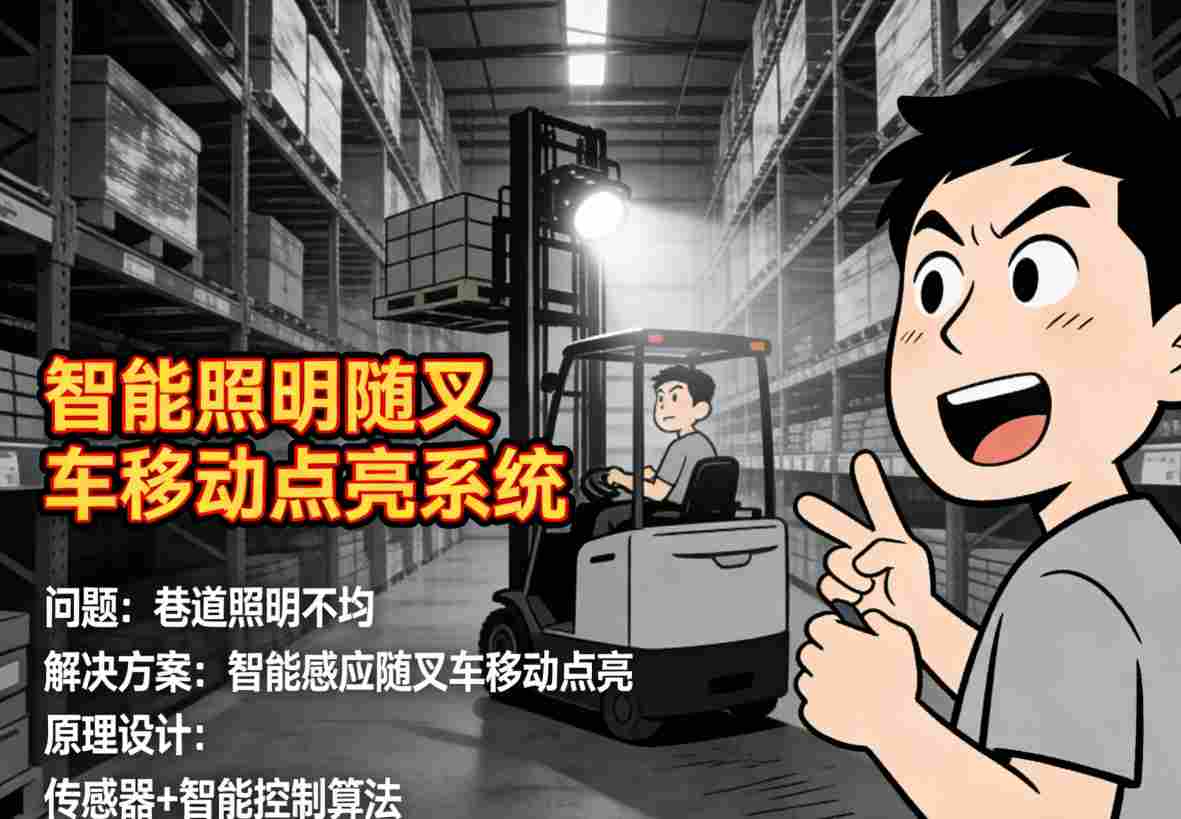 高位货架仓库传统常亮照明实拍 显示大量空巷道灯全开浪费严重