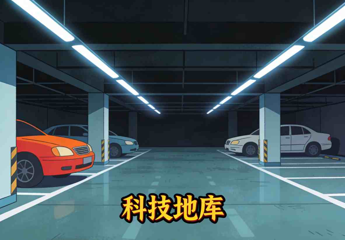 地库线条灯均匀照明效果展示