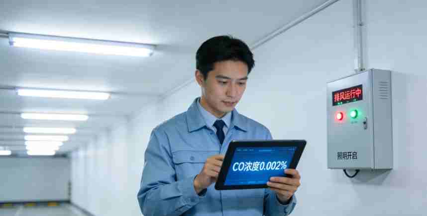 地库照明雷达感应器与CO联动模块-安装细节