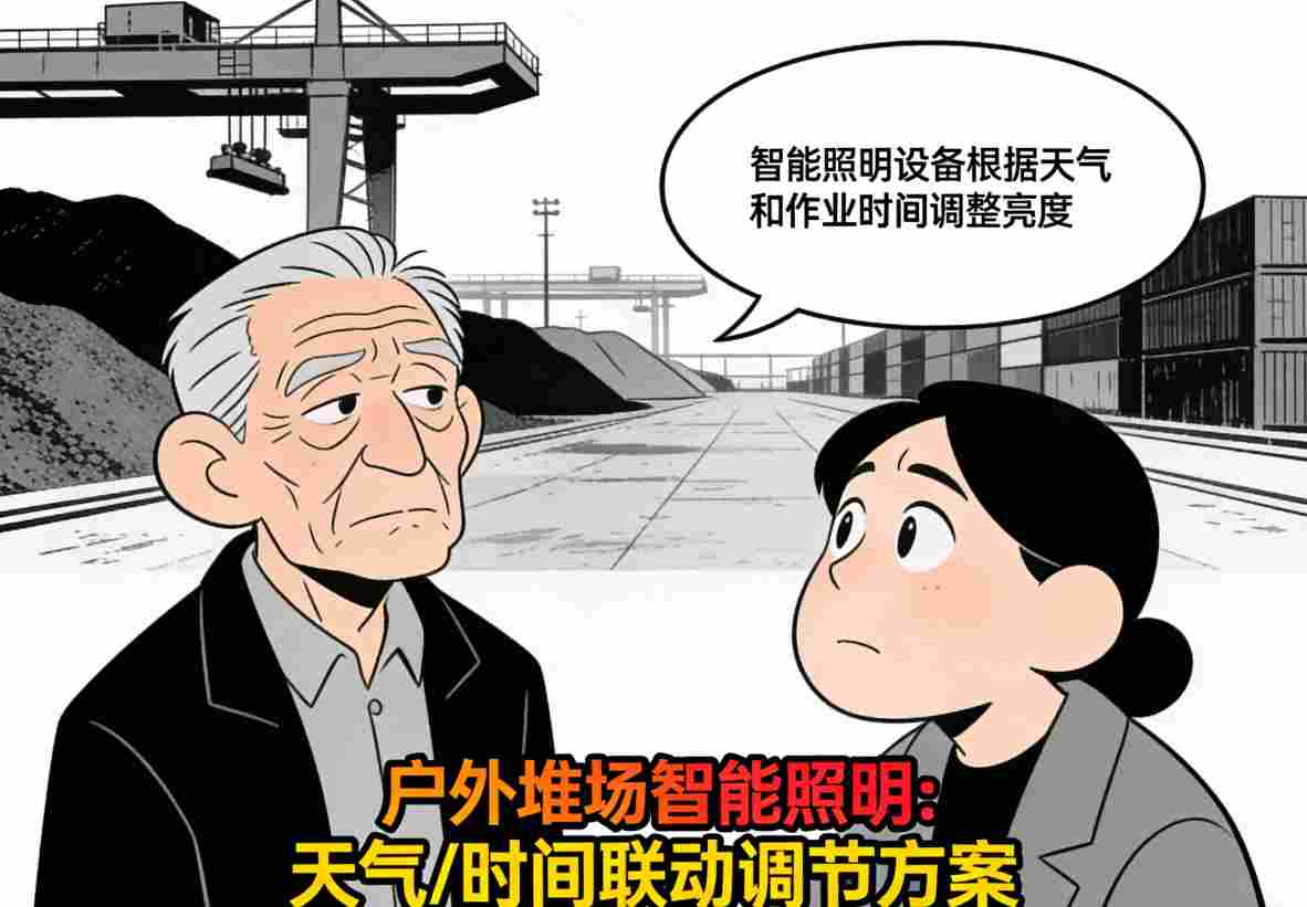 户外堆场智能照明场景展示-天气感应调光