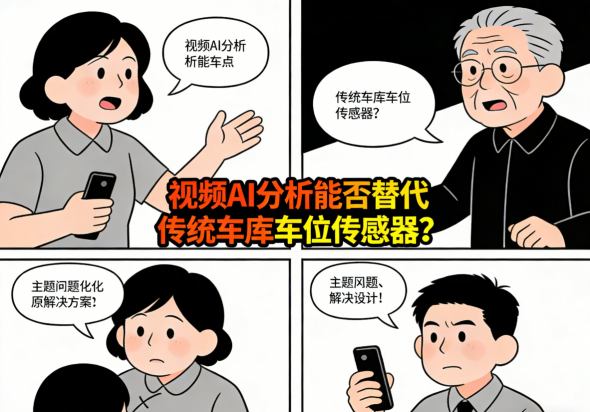 视频AI分析技术原理与多车位监控示意图