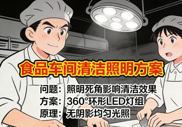 食品车间改造前照明实景 光线昏暗有阴影