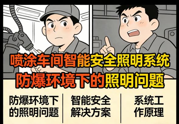 喷涂车间改造后明亮均匀的智能安全照明整体效果