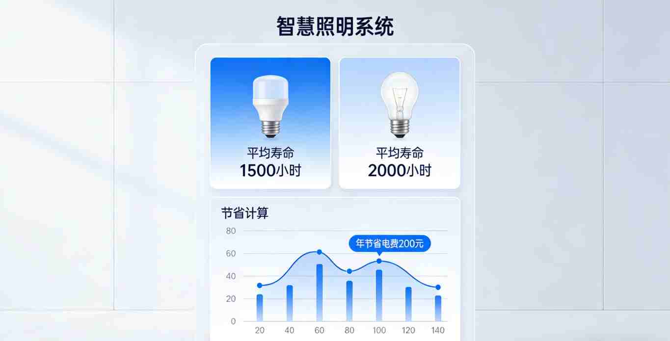 感应控制减少灯具工作时间