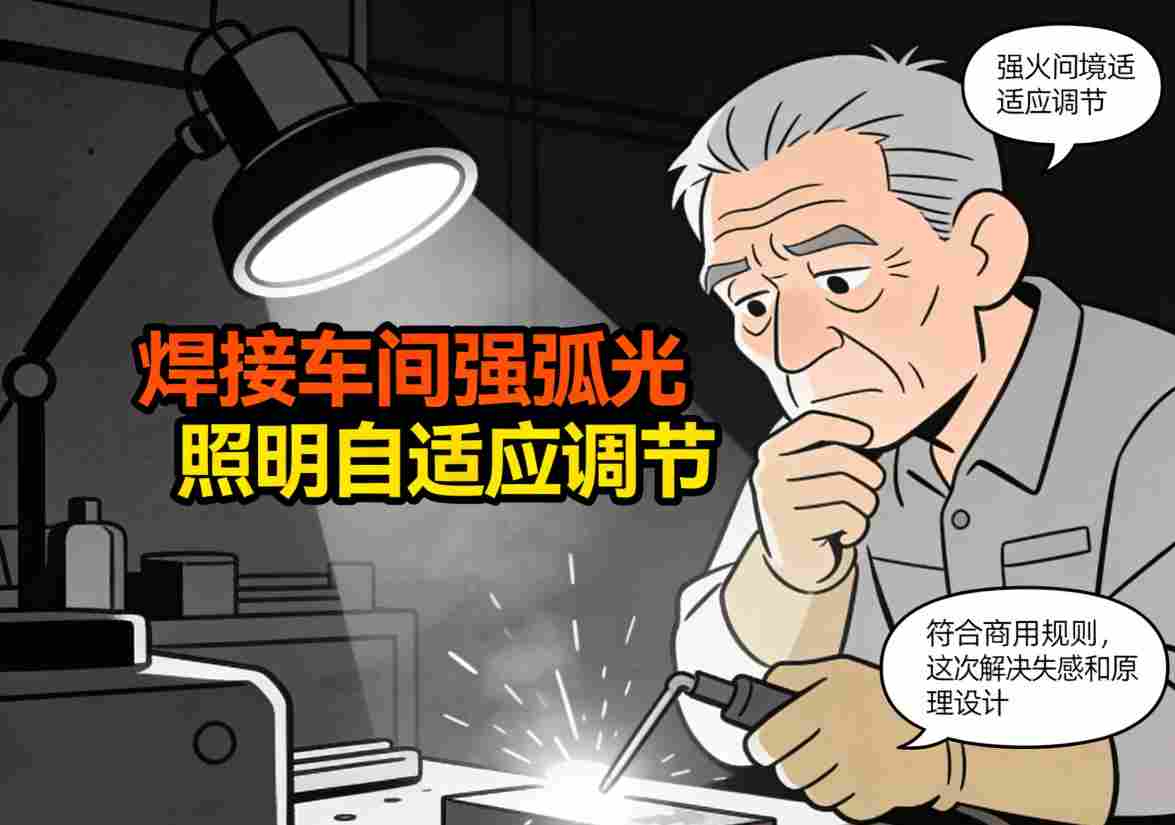 焊接车间改造后智能照明效果展示图