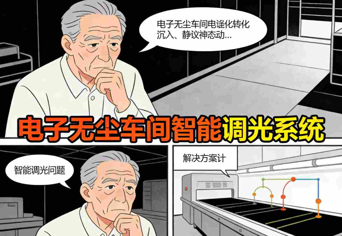 智能调光系统原理示意图，传感器与控制器联动