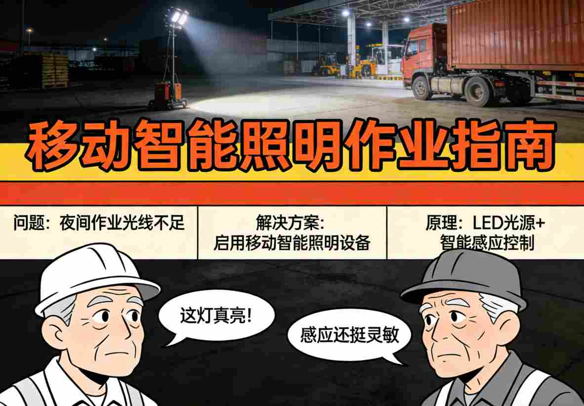 移动智能照明设备特写-坚固结构与多功能设计