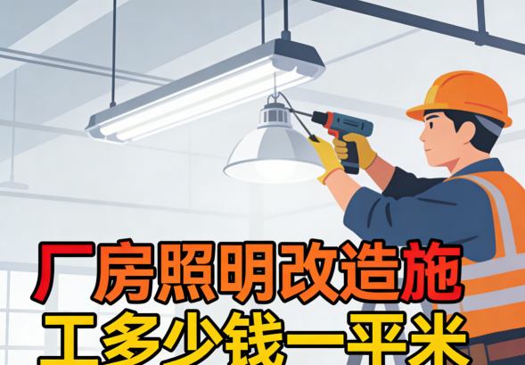 改造后明亮仓库实拍LED灯光