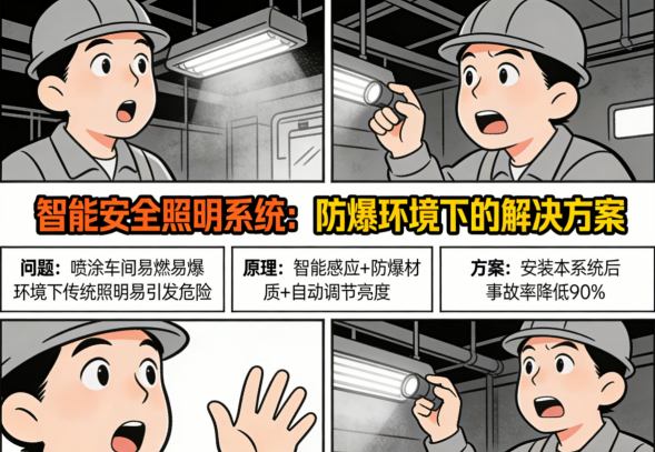 喷涂车间智能安全照明改造过程安装实景