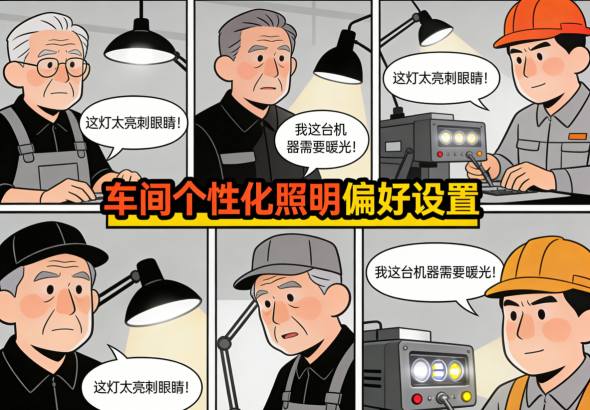 车间不同岗位个性化照明效果对比-工作台照明