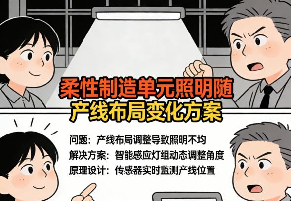 柔性制造单元传统固定照明布局实拍 显示产线变更后光线错位