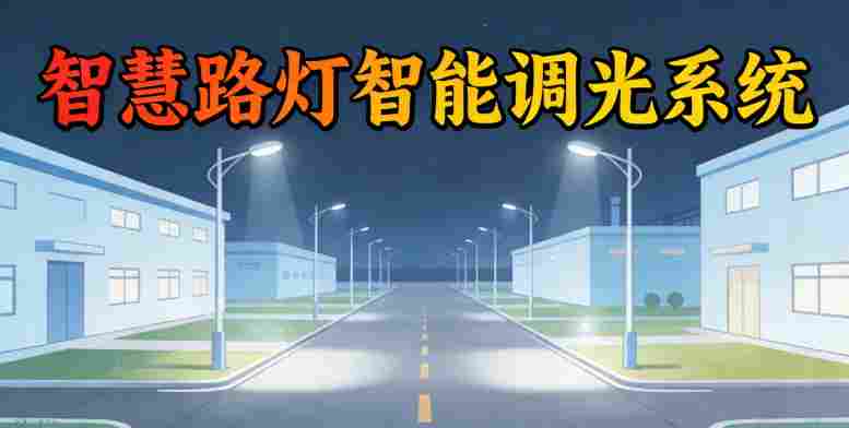 厂区道路夜晚智慧路灯调光效果对比 2026