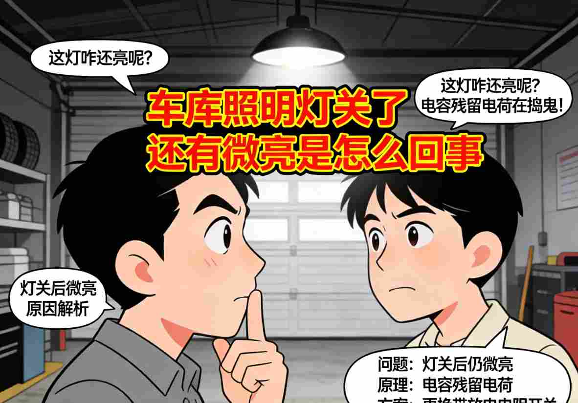 车库照明灯关闭后出现微弱发光故障现象图